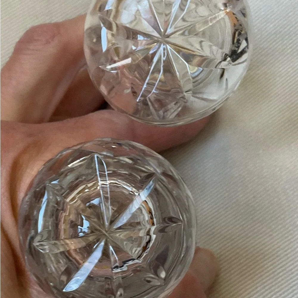 Waterford Crystal Salt and Pepper Shakers with Silver Tops - Picture 4 of 9